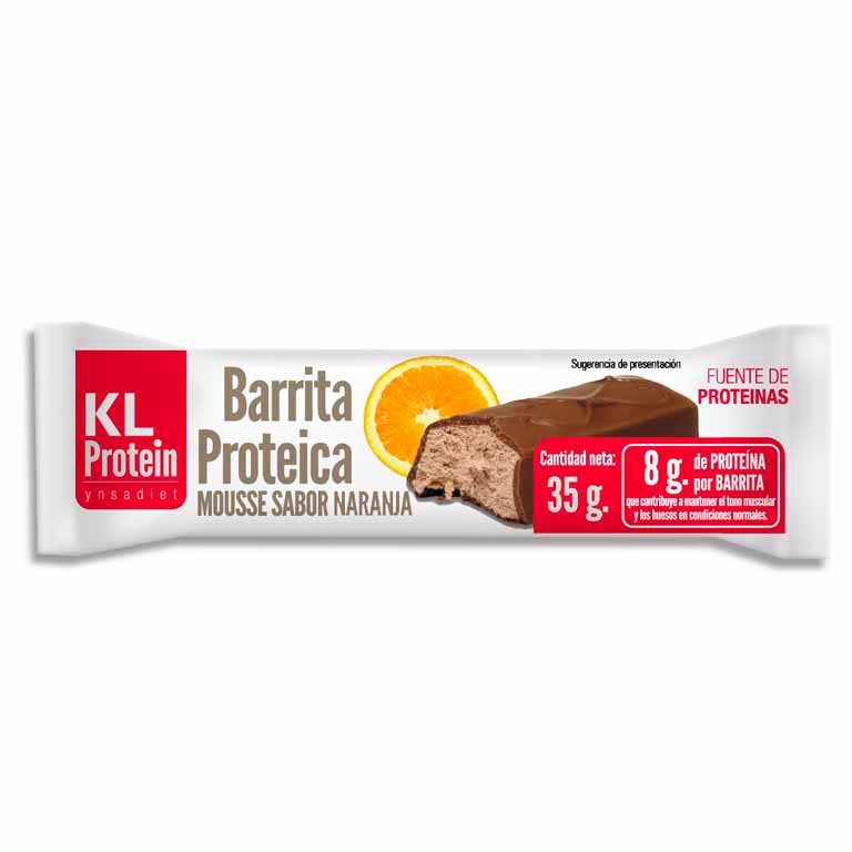 Barrita proteica naranja mousse